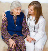 Elder care professional with senior